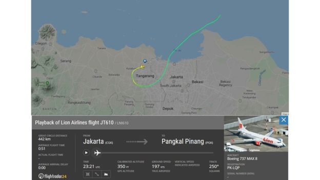 Pesawat Lion Air Rute Jakarta-Pangkal Pinang Jatuh di Karawang